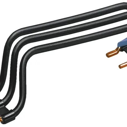Barra di pontaggio Hager 4L 10mm² L/N distanza guida DIN 125mm nero/blu 