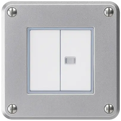 Contact à poussoir ENC robusto IP55 2×1P aluminium 1×lumineux pour combinaison 
