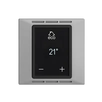 Termostato ambiente EDIZIOdue F silver, con display, riscald.pavim. 