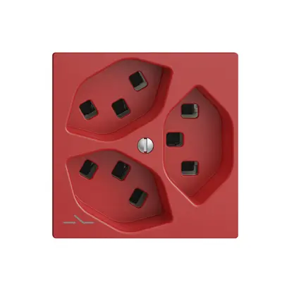 Presa 3×T23 Feller EDIZIOdue F, 1×separato, morsetti a innesto, berry 