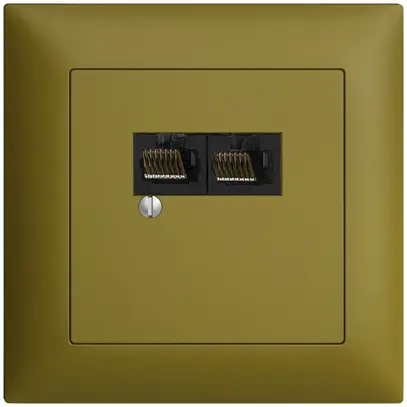 Scatola INC 2×RJ45/u 4P sep. EDIZIOdue R&M swissline olive 