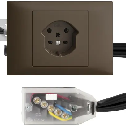 Presa INS EDIZIOdue T15 coffee 45…69mm per cavo piatto Technofil 