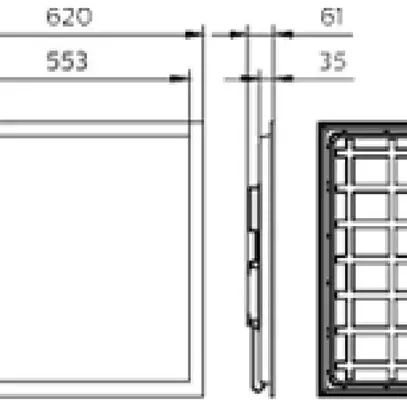 Luminaire panneau LED CoreLine 26W 3600lm 840 IP20/40 DALI 620×620 bc 