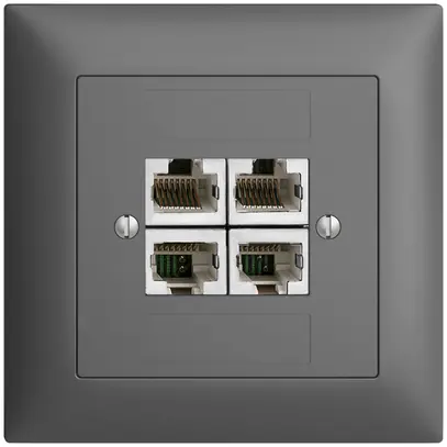 Presa di raccordo INC 4×RJ45/s 4P sep.EDIZIOdue grigio scuro ITplus 