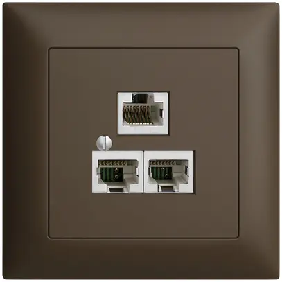 Boîte ENC 3×RJ45/s 4P sép.EDIZIOdue coffee R&M swissline 