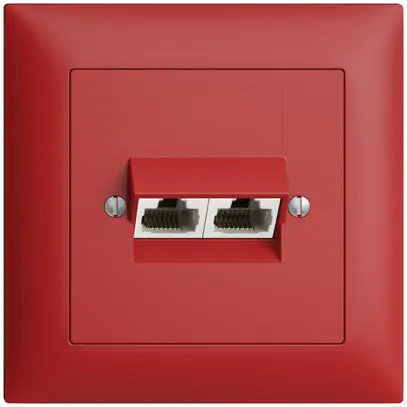 Prise ENC 2×RJ45/u 4P sép.EDIZIOdue berry ITplus 