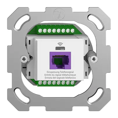 Prise de retour Feller BSM 1×RJ45 p.Swisscom VoIP, 8 pôles, UTP, blanc 