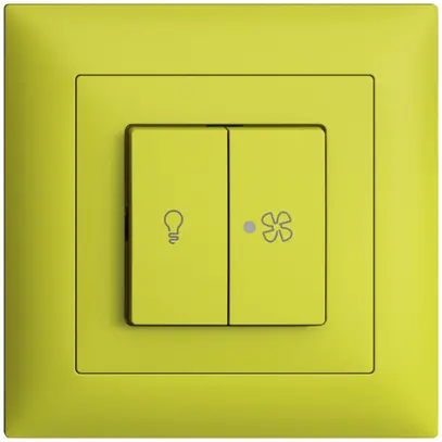 Kit frontal ENC EDIZIOdue lemon 88×88mm bouton double 