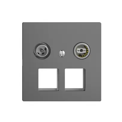 Presa multimedia 11dB Edue F, presa terminale/passaggio, p.2×RJ45 Keystone, grs 