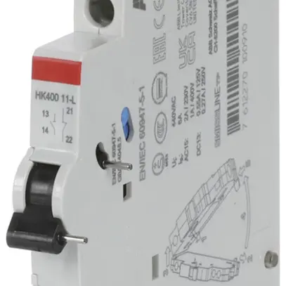 Contatto ausiliario ABB SMISSLINE TP HK40011-L, 1Ch+1R, 6A/230V, a sinistra 