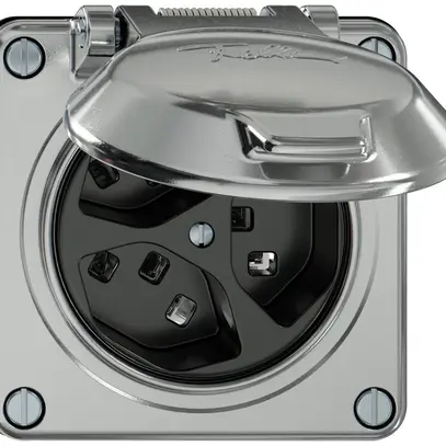 Presa ELEMENT 3×tipo 23 1×S 16A 250V IP20 con coperchio alluminio 