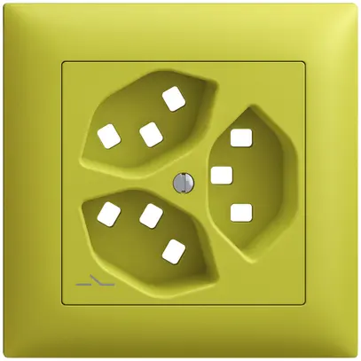Kit montaggio INC Feller EDIZIOdue, per presa 3×T23 1×separato, lemon 