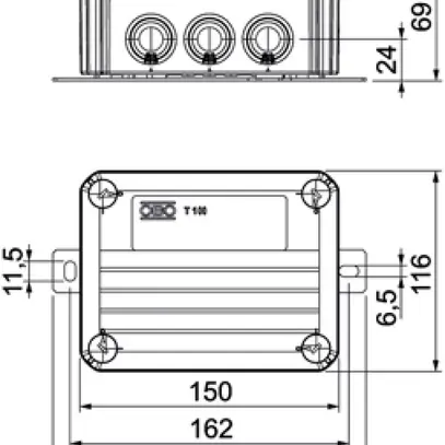 Boîte de dérivation Bettermann E30-E90 150×116×67mm 5x6mm² or 