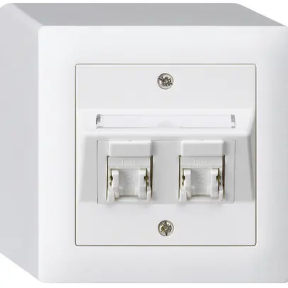 Prise AP kallysto cat.5e 2RJ45/u blanc 