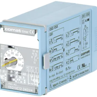 Relè a tempo ComatReleco CS3, 12…240VUC, scatola blu/grigio 