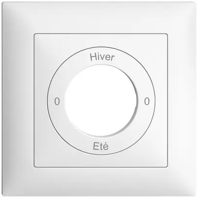 Frontset 0-Hiver-0-Eté EDIZIOdue weiss 88×88mm für Schlüsselschalter 