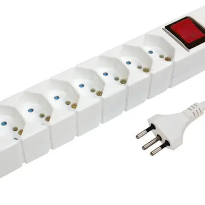 Presa multipla STEBA VARIABL 8×T13 con interruttore 5m bianco 