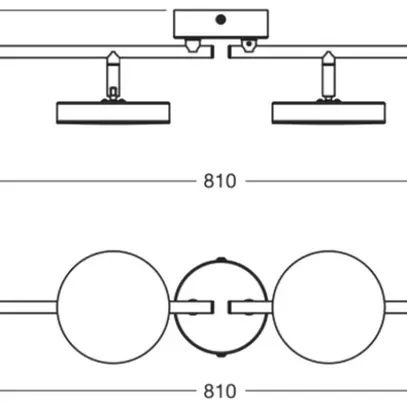 LED-Spot LEDVANCE Decor Moon 21W 1120lm 830 810×120×119mm schwarz 4×Spot 