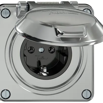 Presa ELEMENT SNAPFIX® SCHUKO 16A 250V con coperchio IP44 all 