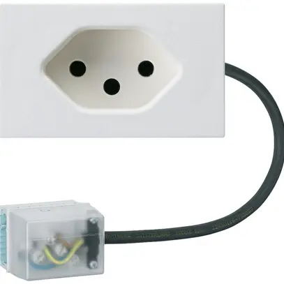 Prise INC 1×type 13 Hager FLF pour câble plat Ecobus power L3 blanc 
