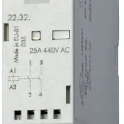 Contacteur AMD Finder 22.32, 24VUC, 2F 25A/440VAC AgSnO2, LED+interrupteur 