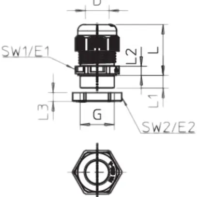 Pressacavo Bettermann M25 arancione per FireBox-T 
