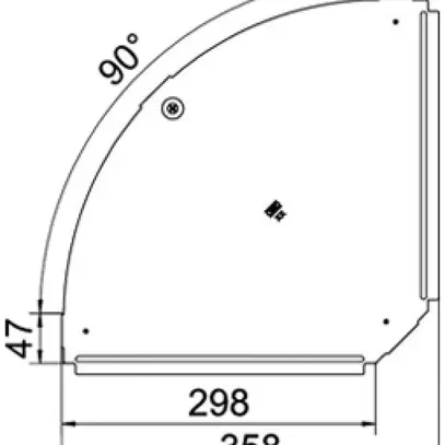 Deckel BET RBD 90° 300mm Edelstahl A4 blank 