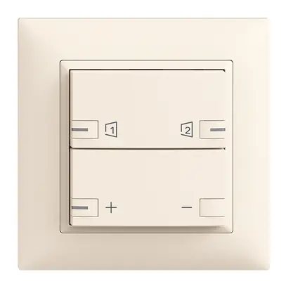 UP-Frontset EDIZIOdue zeptrionAIR Dimmer S1/S2 mit LED crema 