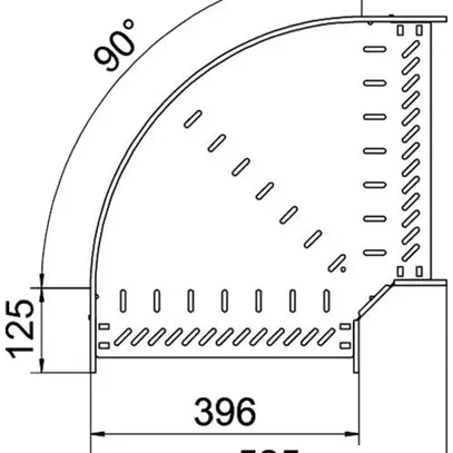 Coude BET RB 90° 60×400mm acier zingué en continu 