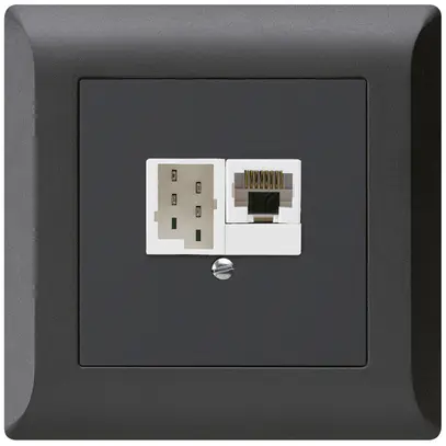 Boîte ENC kallysto.line 1×RJ45u+1×TT83 noir 