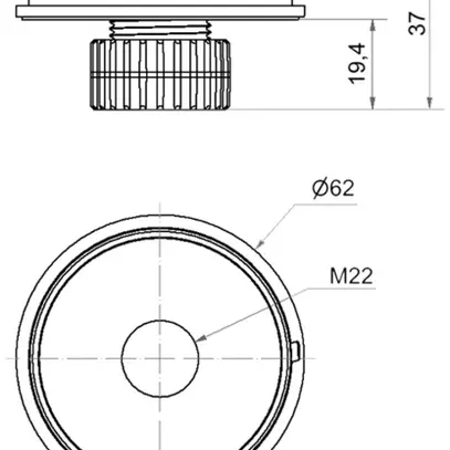 Adaptateur WERMA Mini EM, M22, pour colonne de signalisation, gris 