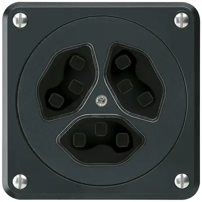 Prise Hager robusto, 3×T23, A, noir 