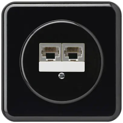 Boîte de raccordement ENC basico 2×RJ45s séparé CUC noir 