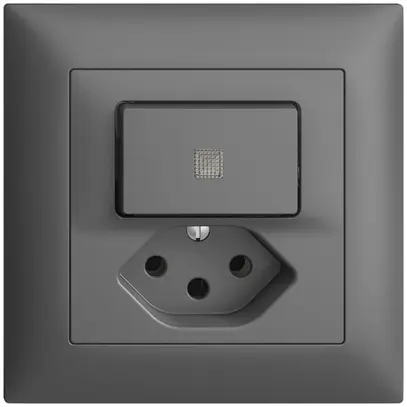 Combinaison lum. ENC A-R/1L+T13 EDIZIOdue gris foncé, avec lent. LED jaune 