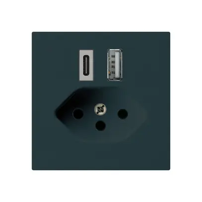 Presa di carica USB kallysto 18W PD 1×tipo A 1×tipo C T13 nero 
