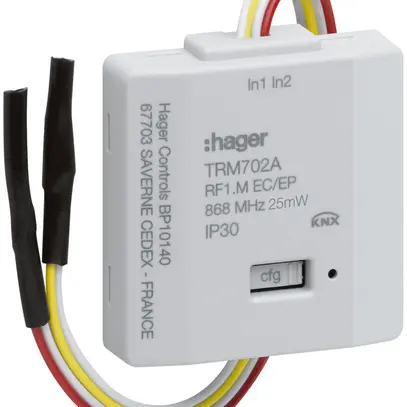 Entrée binaire KNX RF INC double TRM702A à batterie 
