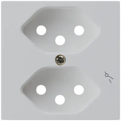 Placca frontale kallysto 2×T13/1 60×60mm grigio chiaro con protezione bambini 