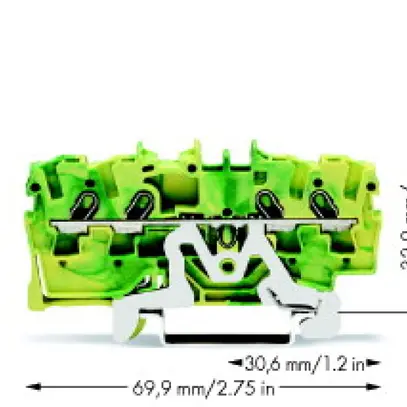 Morsetto di passaggio WAGO TOPJOB S 1.5mm² 4L verde/giallo ser.2001 