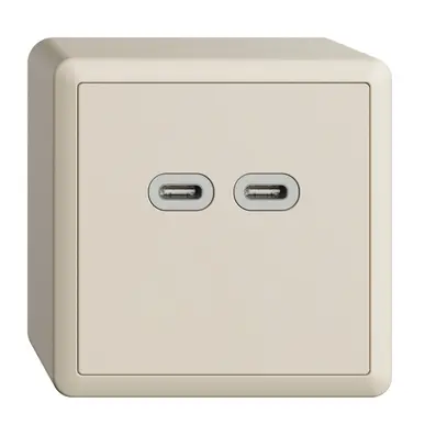Prise AP USB 18W 2×type C Feller EDIZIOdue FX54 230V 3600mA crema 