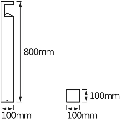Paletto luminoso LED LDV ENDURA STYLE PYRAMID 9W 600lm 830 800mm acciaio inox 