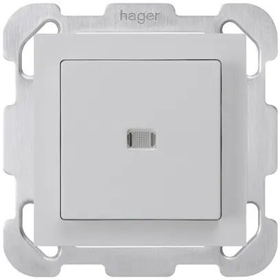 Interruttore pulsante luminoso INC kallysto 6/1P grigio chiaro piastra fissaggio 