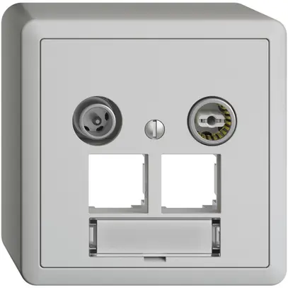 Prise multimédia AP EDIZIOdue FX.54 EASYNET 11dB, p.2×RJ45 S-One, gris clair 