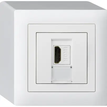 Prise de raccordement AP kallysto HDMI prise de passage blanc 