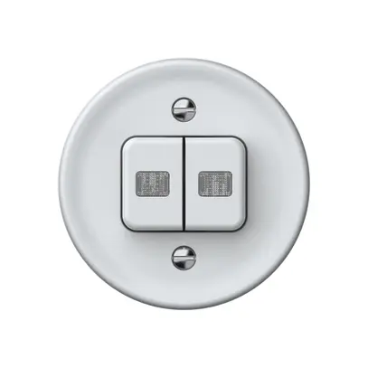 Pulsante luminoso origin 2×tasti 2×luminoso 2CO 1P 0<1 10A 230V 60×60mm bianco 