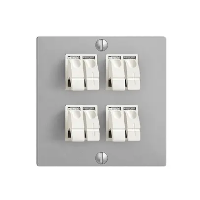 Prise audio EDIZIOdue F 4×silver borne à étrier pour 4 haut-parleurs 