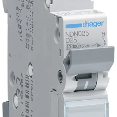 Disgiuntore Hager MCB 1P 1 230V tipo D 25A Icn 10kA 7.5kA 1UM 