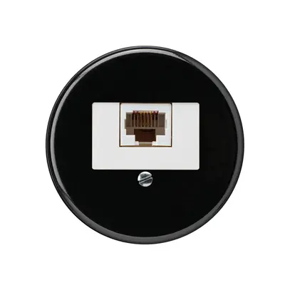 Inserto per scatola INC basico 1×RJ45u nero 