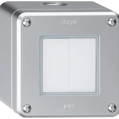 Contatto pulsante AP robusto IP55 2×1P alluminio 