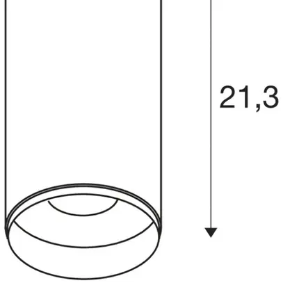 Plafoniera LED SLV NUMINOS L PHASE 28W 2340lm 3000K 36° Ø100×213mm nero 