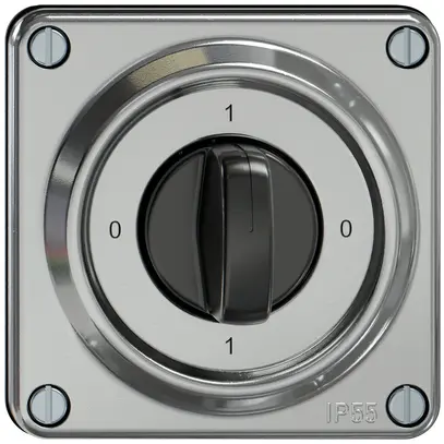 Interrupteur rotatif ELEMENT SNAPFIX® 2×1P 16A 400V 0-1-0-1 alu 